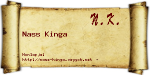 Nass Kinga névjegykártya